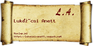 Lukácsi Anett névjegykártya